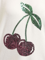 Yours Curve White Cherry Jumper - Image 5 of 5