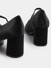 Yours Curve Black Extra Wide Fit Velvet Mary Jane Shoes - Image 5 of 5
