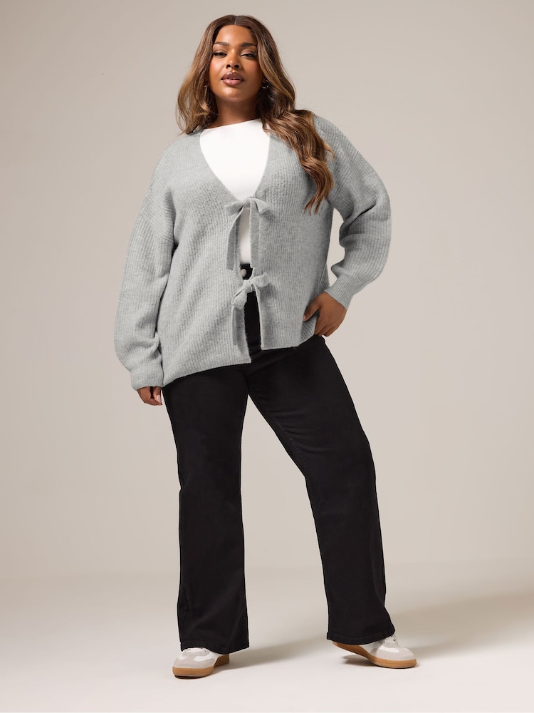 Yours Curve Double Tie Cardigan - Imagem 2 de 5