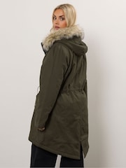 Yours Curve Fur Trim Parka Coat - Imagem 2 de 6