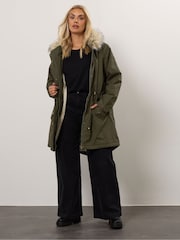 Yours Curve Fur Trim Parka Coat - Imagem 4 de 6