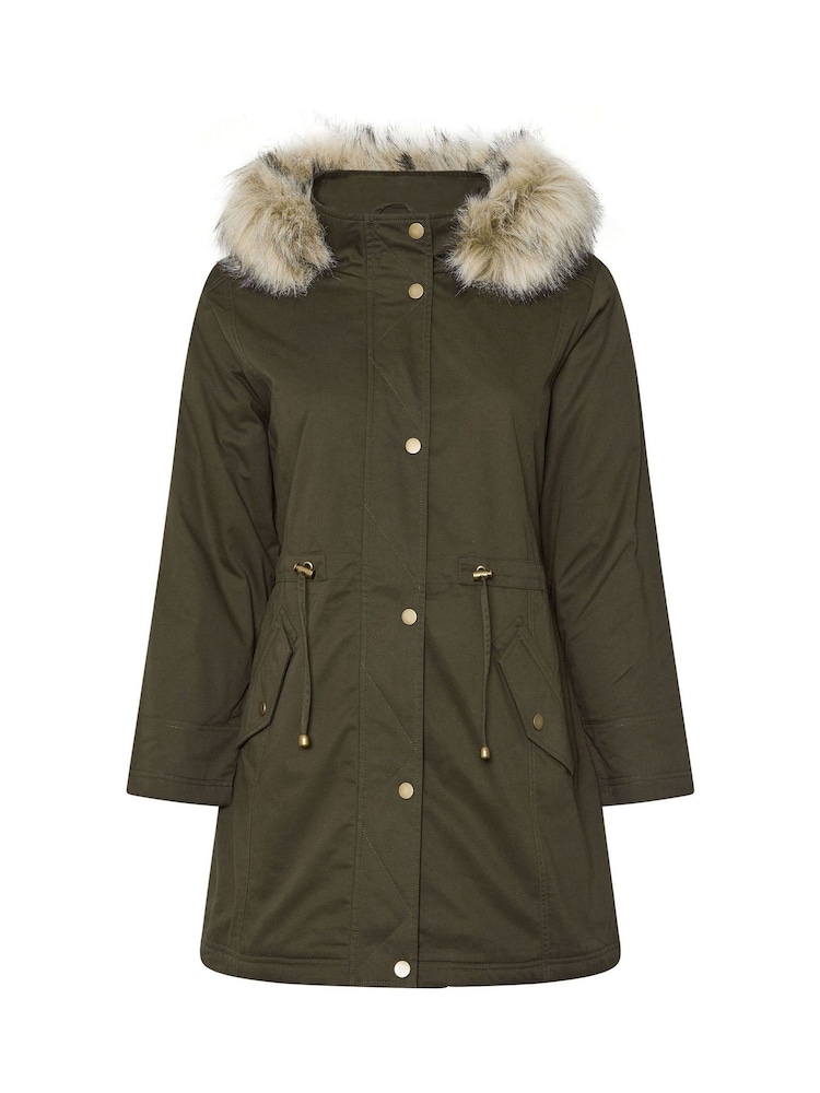 Yours Curve Fur Trim Parka Coat - Imagem 6 de 6