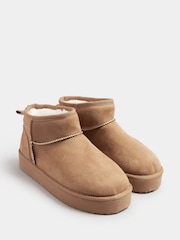 Yours Curve Brown Extra-Wide Fit Fur Boots - Image 3 of 5