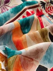 Red Abstract Lightweight Viscose Dressing Gown - Image 6 of 7