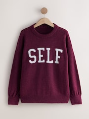 Burgundy Red Knit Jumper - Image 6 of 8