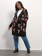 Yours Curve Black Midi Cardigan - Image 1 of 5