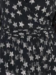 Yours Curve Black Party Star Metallic Dress - Image 5 of 5