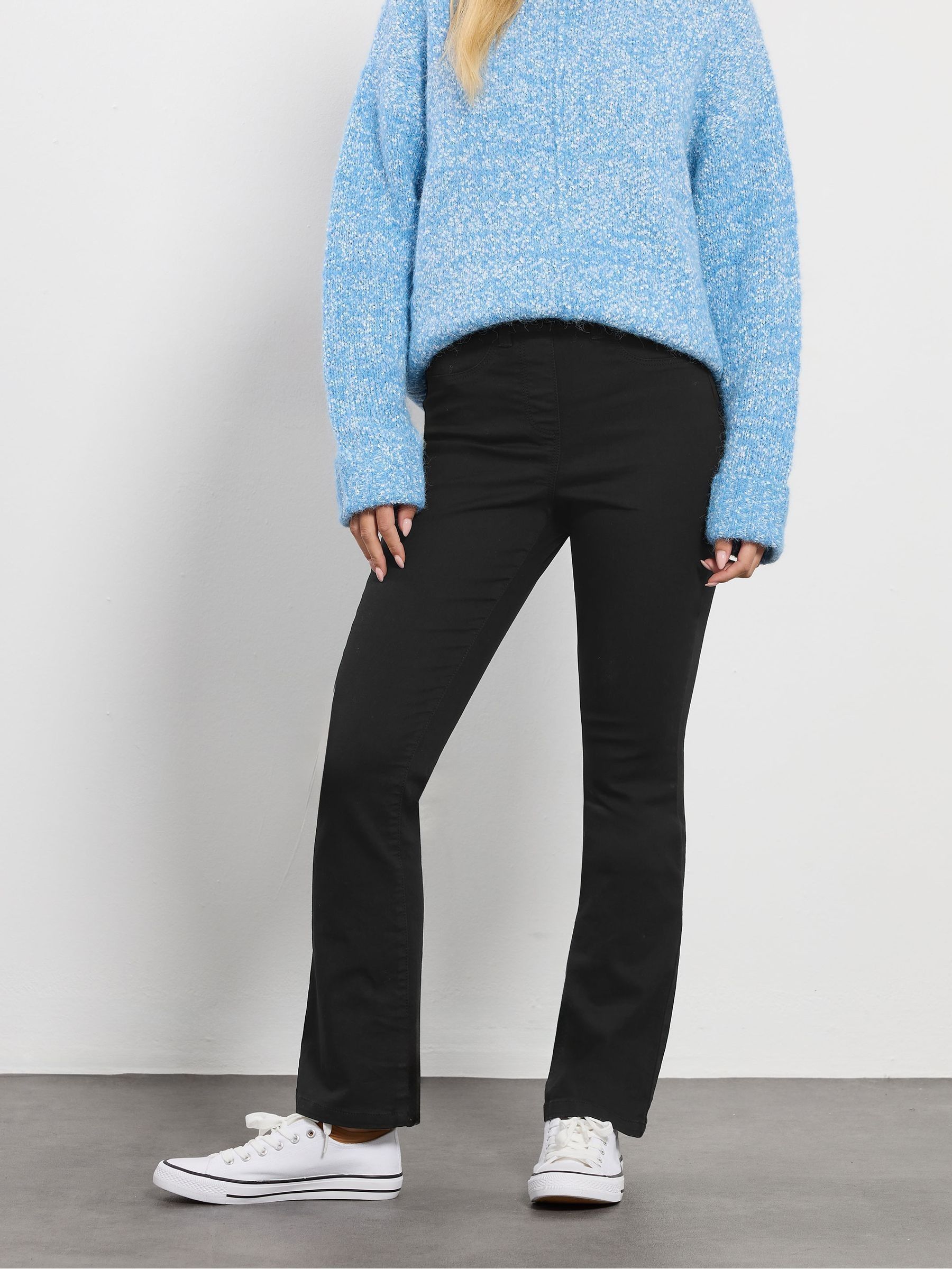 M & Co Women's Black Petite Bootcut Jeggings - Image 1