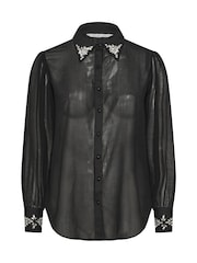 Yours Curve Black London Diamante Shirt - Image 5 of 5