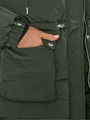 Long Tall Sally Green Padded Midi Coat - Image 4 of 5