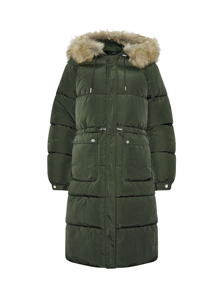 Long Tall Sally Green Padded Midi Coat - Image 5 of 5