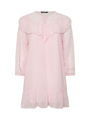 Yours Curve Pink Limited Dobby Frilled Dress - Image 5 of 5