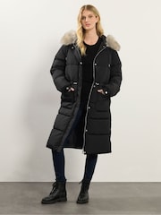 Long Tall Sally Black Padded Midi Coat - Image 1 of 5