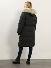 Long Tall Sally Black Padded Midi Coat - Image 3 of 5