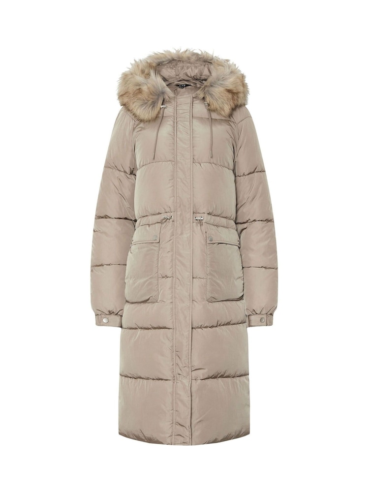 Long Tall Sally Natural Padded Midi Coat - Image 3 of 3