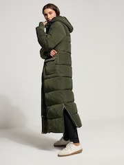 Long Tall Sally Green Maxi Padded Coat - Image 2 of 5