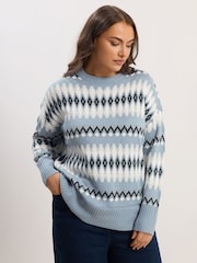 Yours Curve Metallic Fairisle Jumper - Imagem 1 de 5
