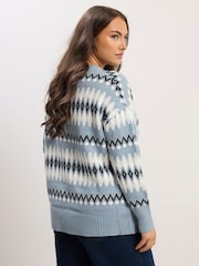 Yours Curve Metallic Fairisle Jumper - Imagem 2 de 5