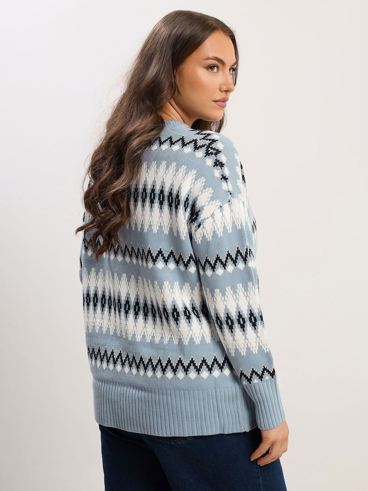 Yours Curve Metallic Fairisle Jumper - Imagem 2 de 5