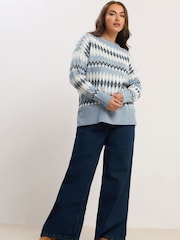 Yours Curve Metallic Fairisle Jumper - Imagem 3 de 5
