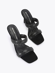 KG Kurt Geiger Black Fleur Mule Shoes - Image 2 of 4