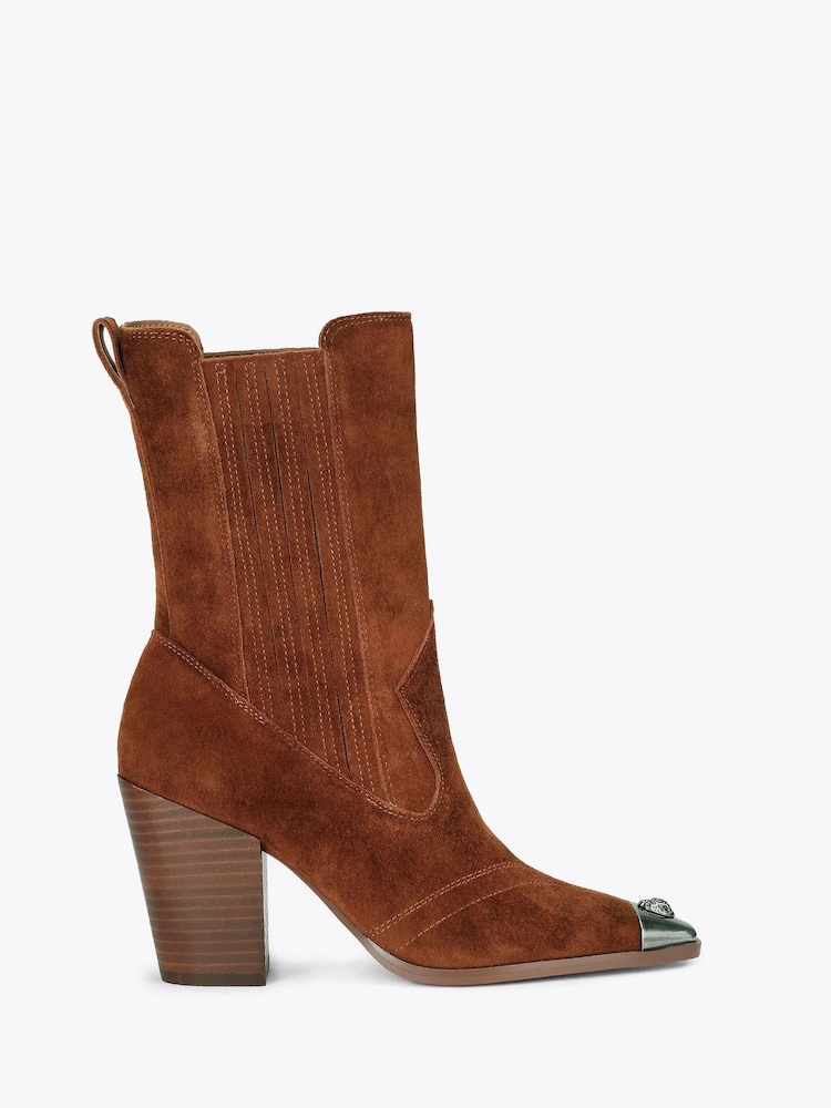 Kurt Geiger London Regent Western Ankle Brown Boots - Image 1 of 4 Kurt Geiger London Regent Western Ankle Brown Boots - Image 1 of 4