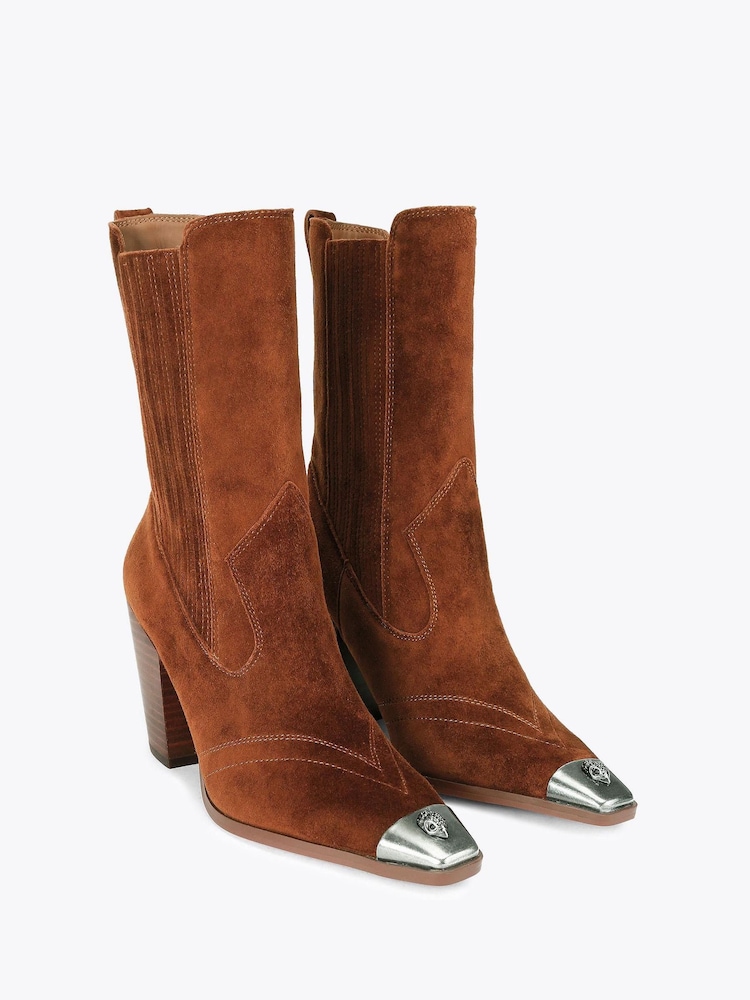 Kurt Geiger London Regent Western Ankle Brown Boots - Image 2 of 4 Kurt Geiger London Regent Western Ankle Brown Boots - Image 2 of 4
