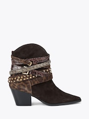 Kurt Geiger London Multi Strap Western Brown Boots - Image 1 of 4