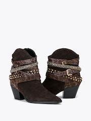 Kurt Geiger London Multi Strap Western Brown Boots - Image 2 of 4