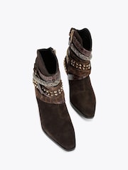 Kurt Geiger London Multi Strap Western Brown Boots - Image 3 of 4