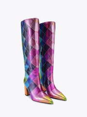 Kurt Geiger London Pink Regent Point Knee Boots - Image 2 of 4