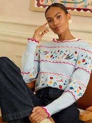 Love & Roses Striped Embroidered Jumper - Bild 1 von 4