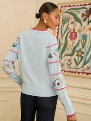 Love & Roses Striped Embroidered Jumper - Bild 4 von 4