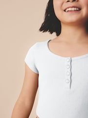 White Pointelle Button Front Top (3-16yrs) - Image 3 of 7
