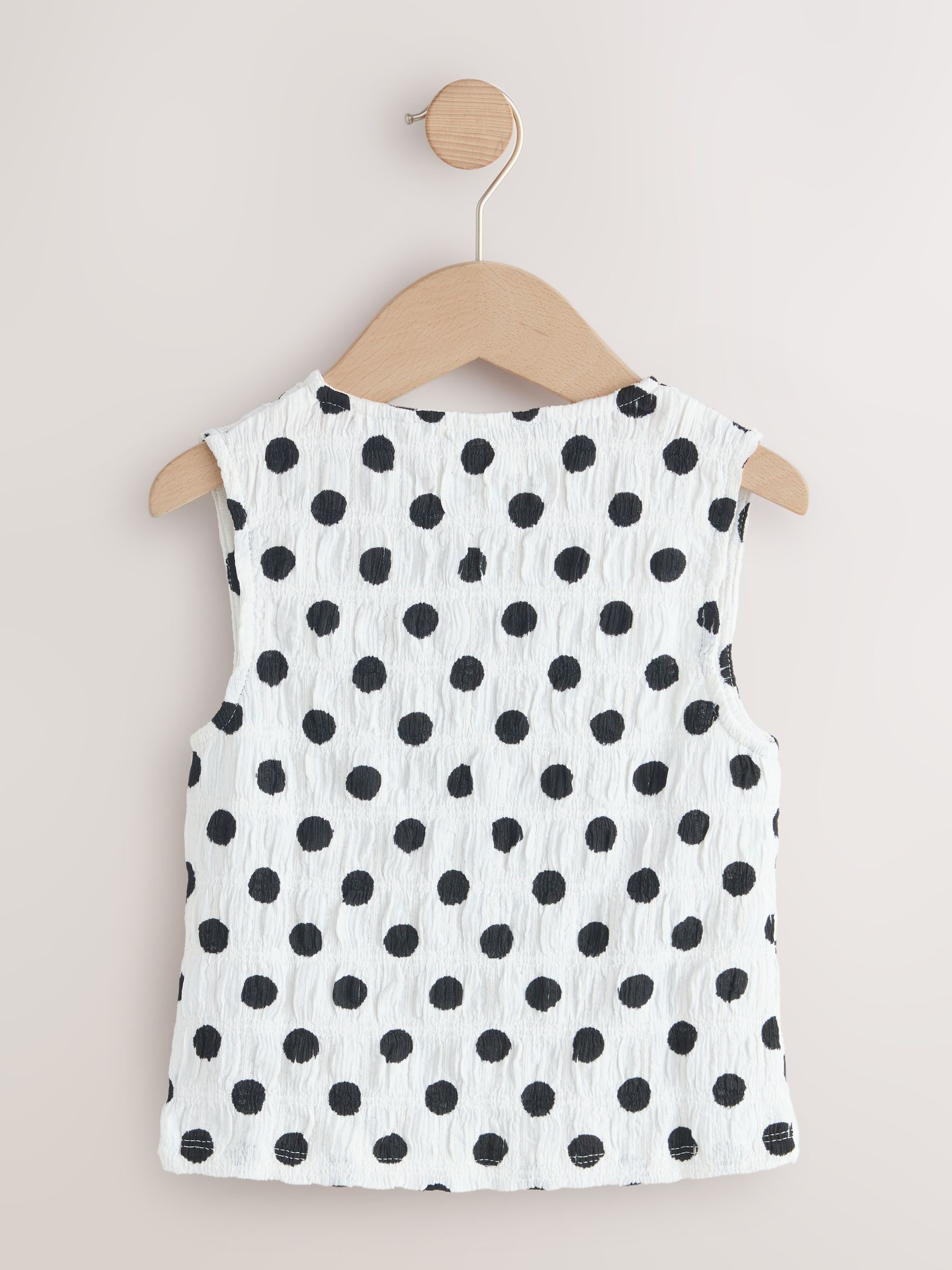 Buy Black/White Spot Textured Button Front Top (3-16yrs) from Next USA