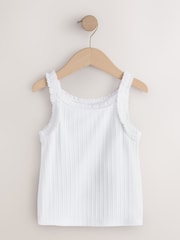 White Frill Ribbed Vest (3-16yrs) - Image 3 of 6