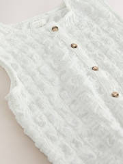 أبيض - رداء علوي بملمس بارز بأزرار أمامية (3-16سنة) - Image 8 of 8