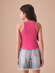 Pink Stitched Ribbed Vest (3-16yrs) - Image 4 of 8