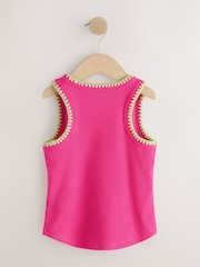 Pink Stitched Ribbed Vest (3-16yrs) - Image 6 of 8