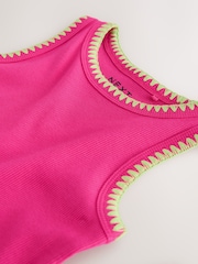 Pink Stitched Ribbed Vest (3-16yrs) - Image 8 of 8