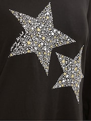 Long Tall Sally Black Starry Night Long Sleeve Wide Leg Pyjamas Set - Image 5 of 5