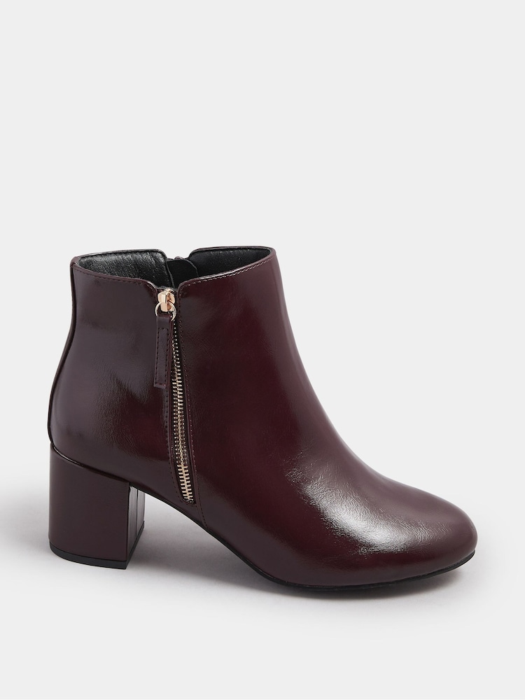 Vermelho - Botas Yours Curve PU com zíper lateral e bloco - Imagem 2 de 5