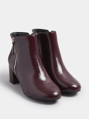 Vermelho - Botas Yours Curve PU com zíper lateral e bloco - Imagem 3 de 5