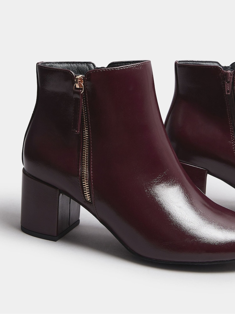 Vermelho - Botas Yours Curve PU com zíper lateral e bloco - Imagem 5 de 5