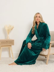 أخضر - Long Tall Sally Super Luxe Shawl Maxi Robe - صورة 3 من 5