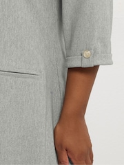 Yours Curve Grey Ponte Ribbed Formal Shift Dress - Image 4 of 5