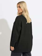 Yours Curve Black Soft Touch Turn Up Jumper - Image 3 of 5