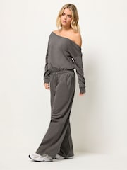 PixieGirl Petite Grey Sweat Wide Leg Jumpsuit - Image 2 of 5