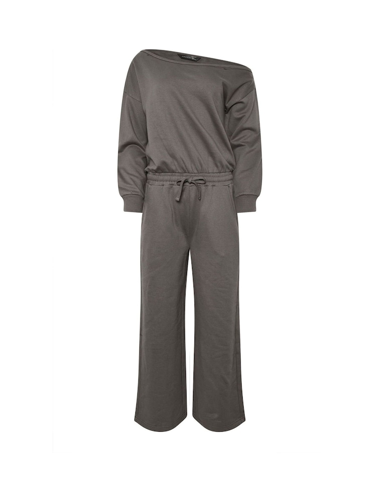 PixieGirl Petite Grey Sweat Wide Leg Jumpsuit - Image 5 of 5