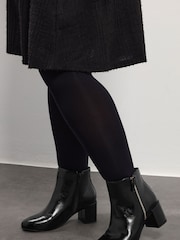 Preto - Botas Yours Curve PU com zíper lateral e bloco - Imagem 1 de 5